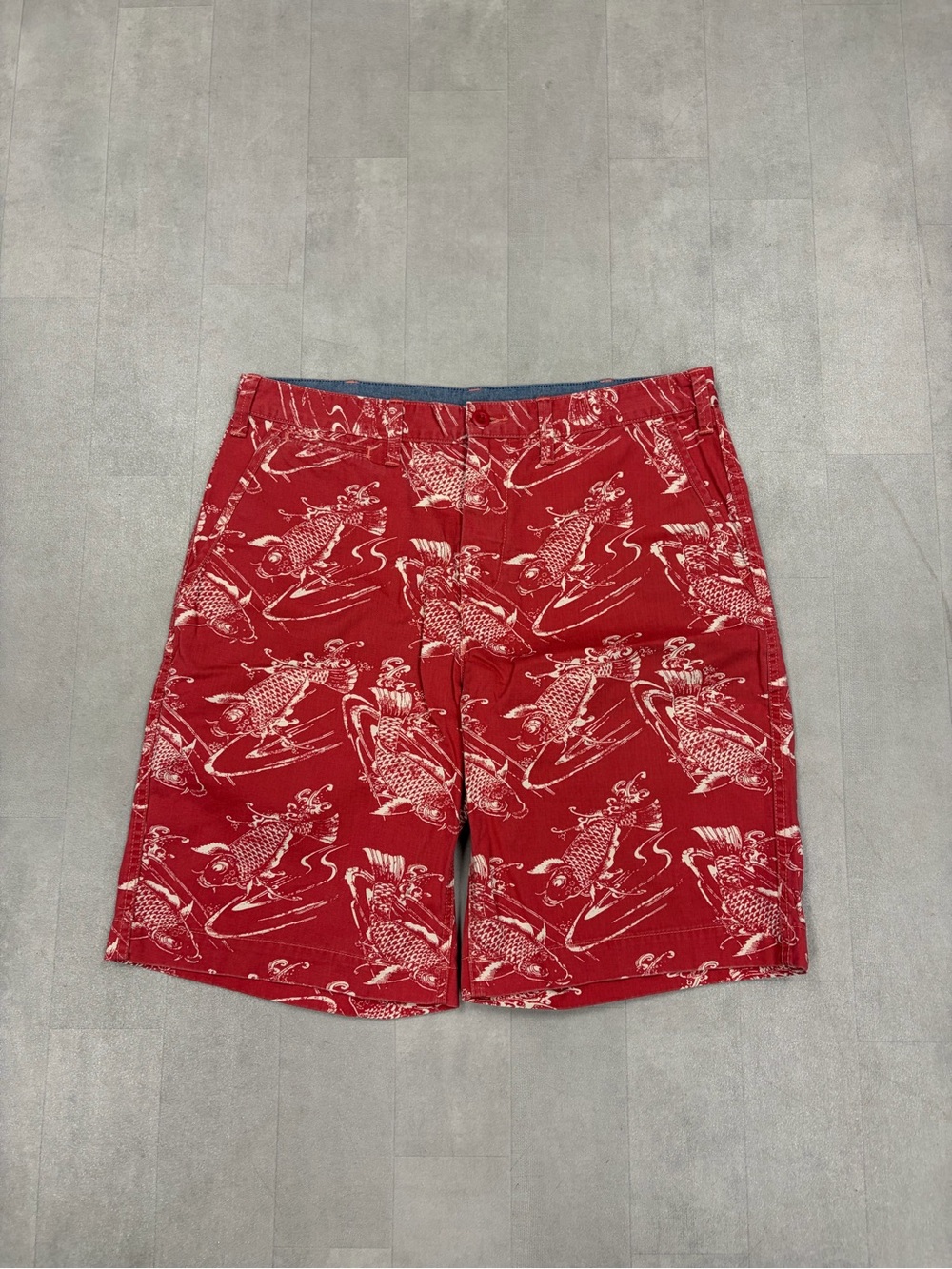 Polo Red Printed Men’s Shorts - Casual Summer Style Sz 34